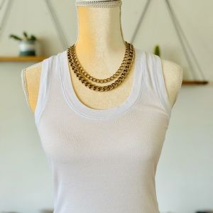 Double gold chain necklace